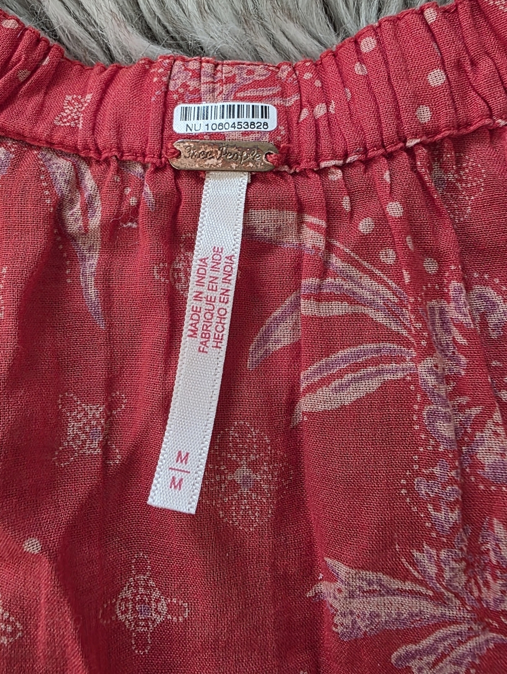 Free People Golden Hour Maxi Dress Red Motif Floral Half Sleeve V-neck Women's - Picture 8 of 14